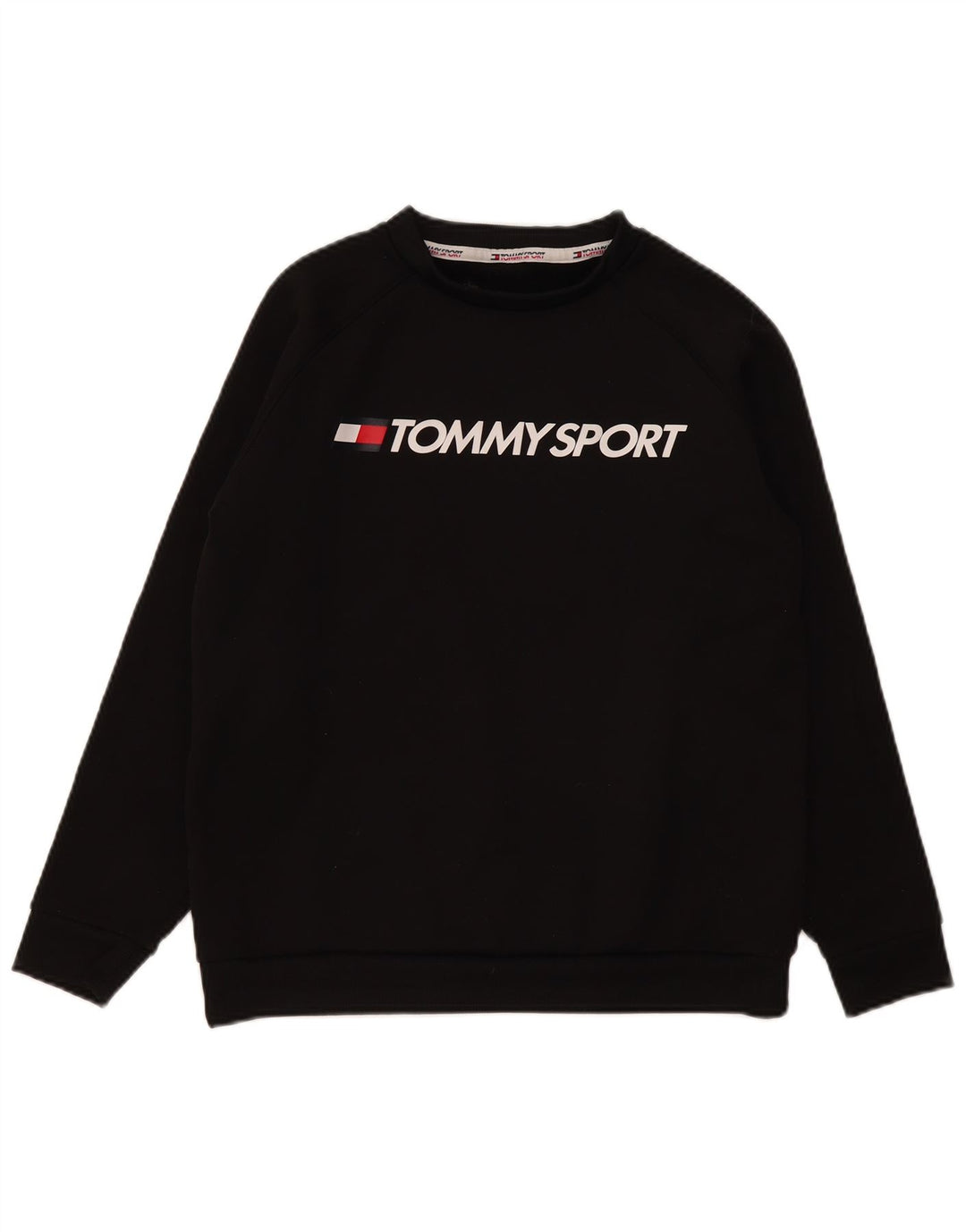 Tommy Hilfiger Dame Grafisk Sweatshirt Jumper UK 16 Stor Sort Polyester