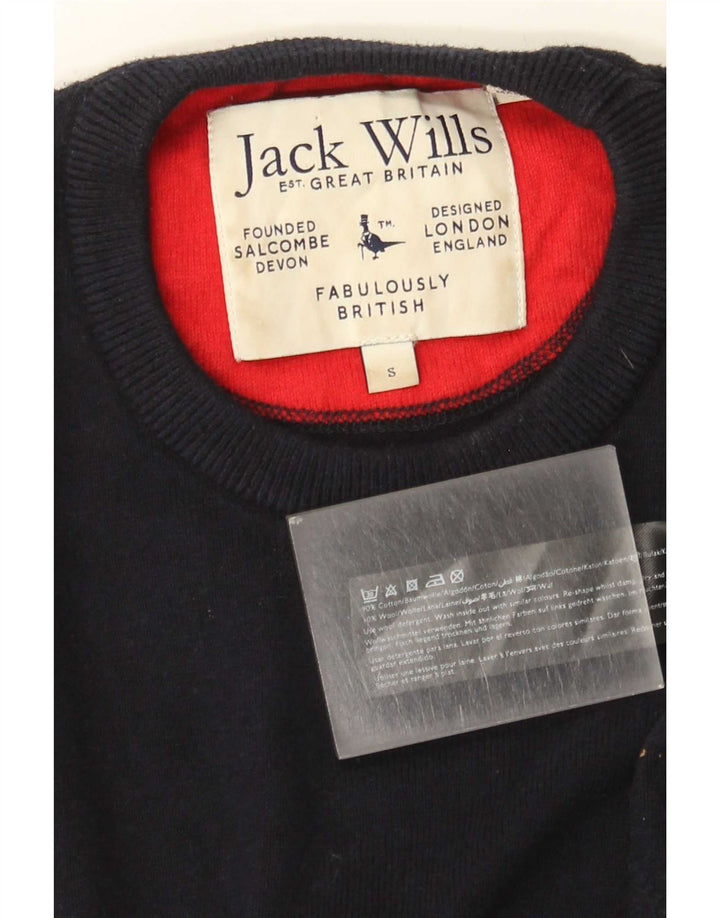 Jack Wills Herre Crew Neck Jumper Sweater lille marineblå bomuld