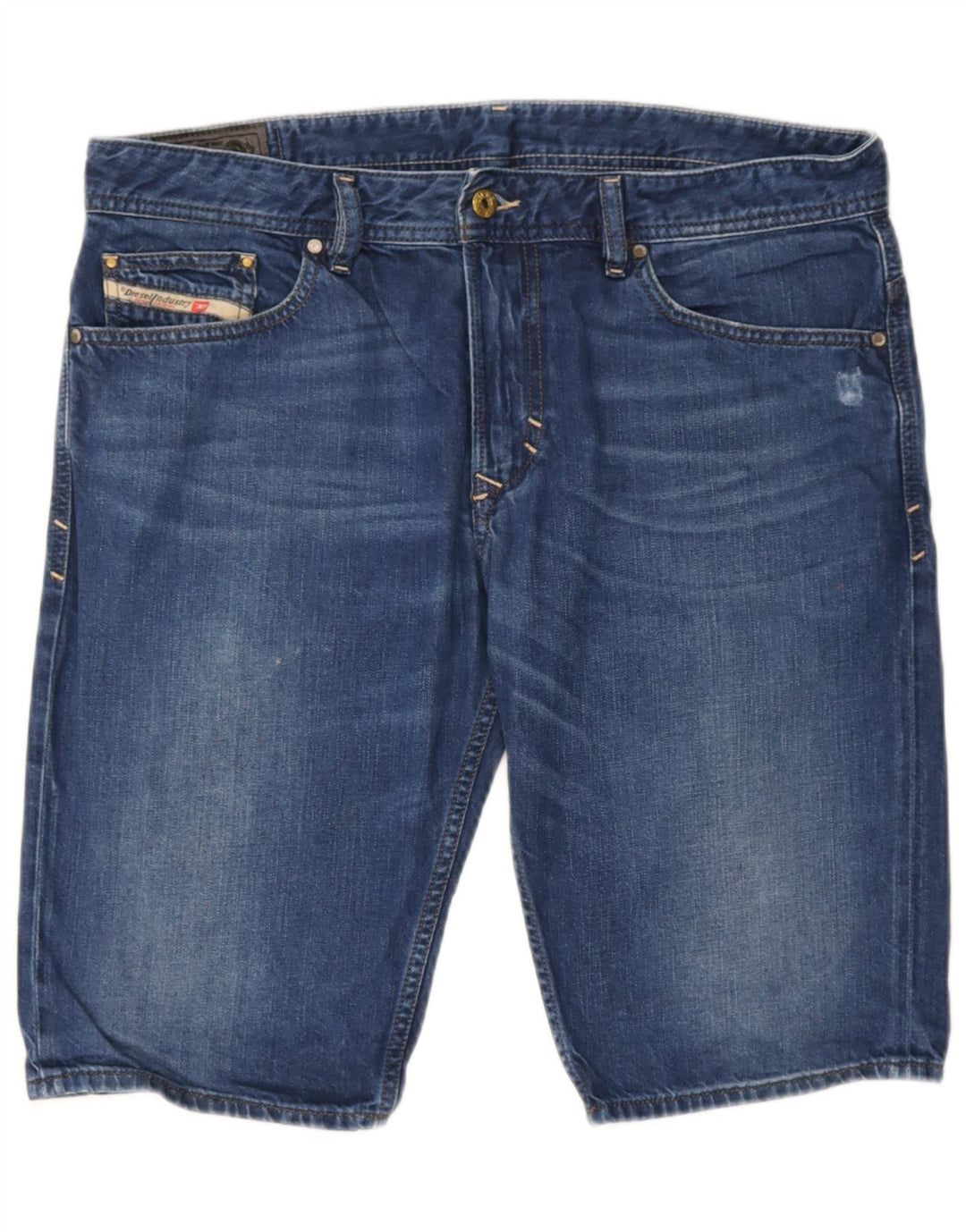 Diesel Dames Distressed Denim Shorts W34 Large Blue Cotton