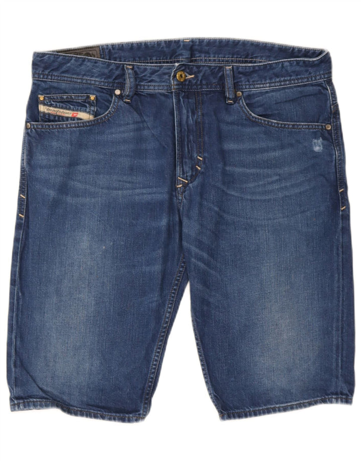 Diesel Dames Distressed Denim Shorts W34 Large Blue Cotton