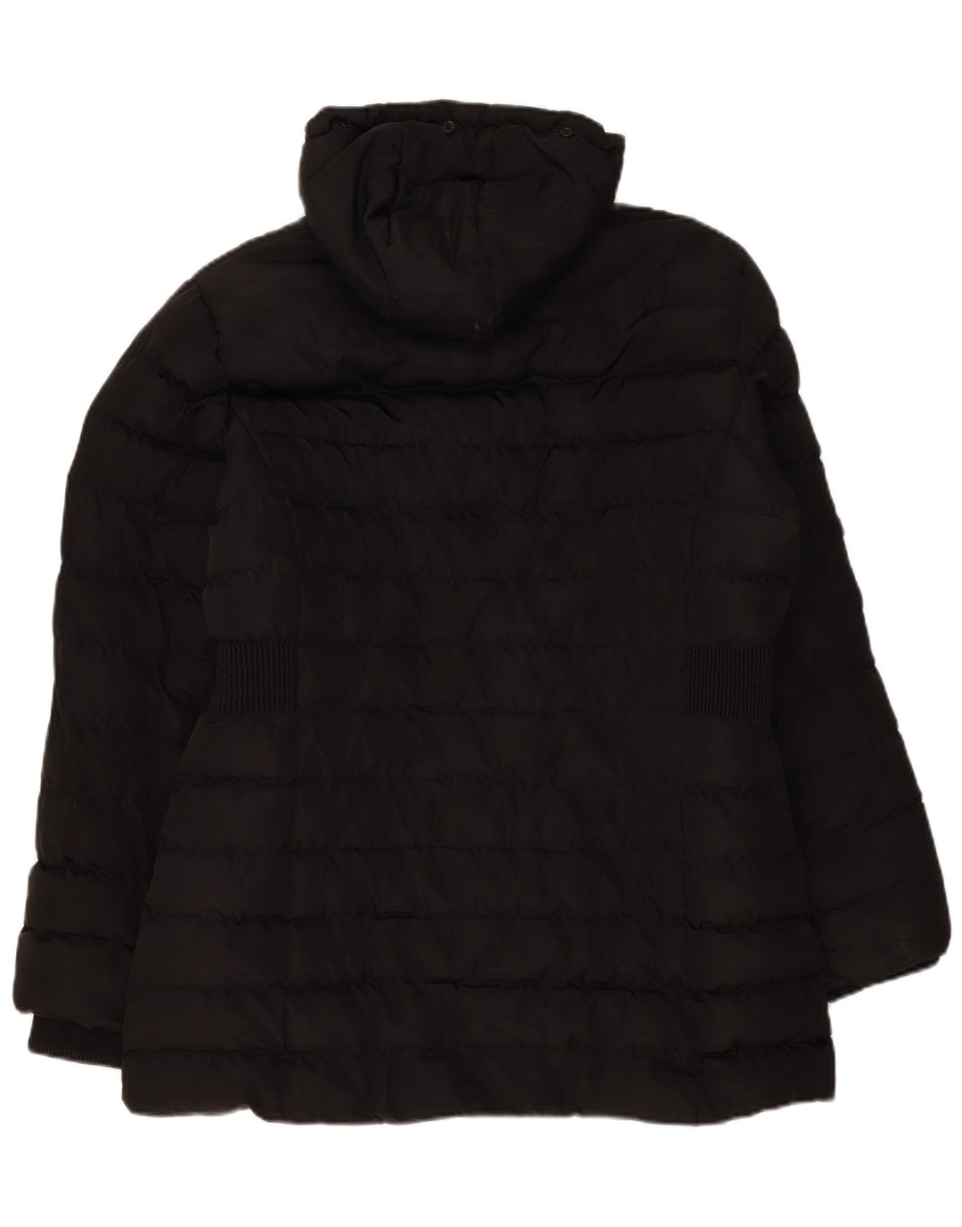 Kangol Dame Hætte Polstret Frakke UK 16 Stor Sort Polyester