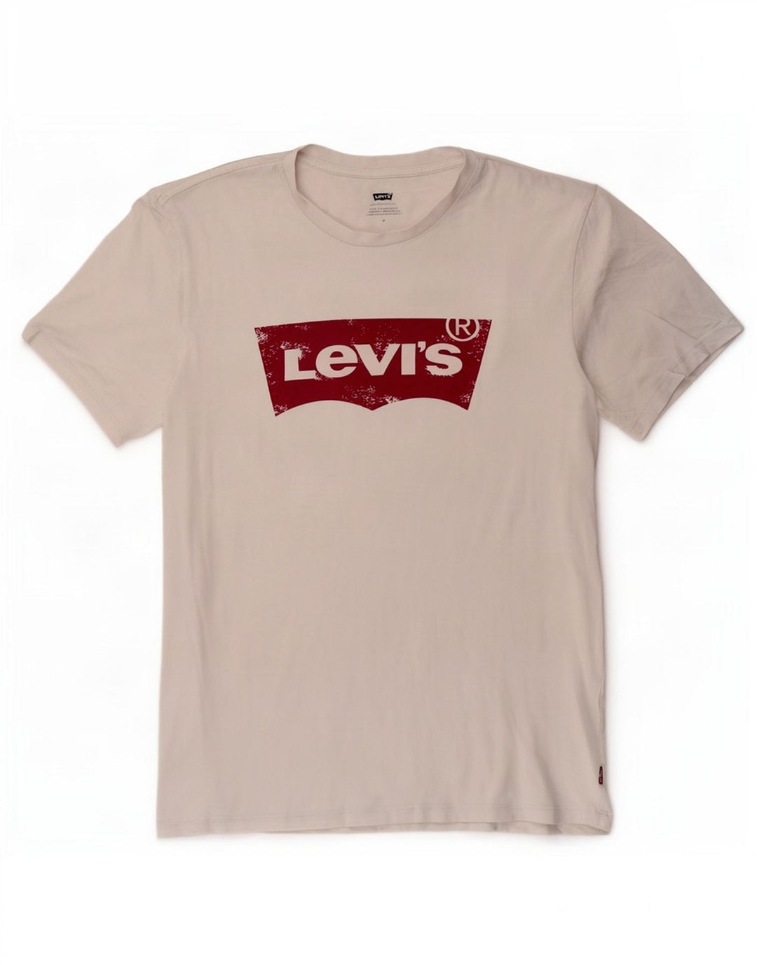 Levi's Dame Grafisk T-Shirt Top UK 14 Medium Hvid Bomuld
