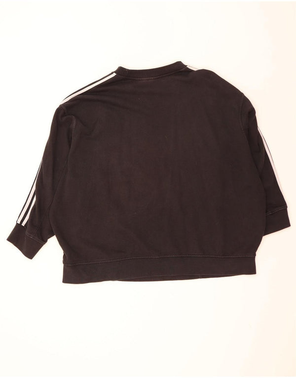 Adidas Dame Oversized Sweatshirt Jumper UK 20/22 XL Sort Bomuld