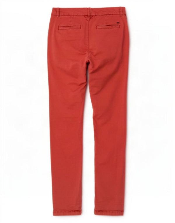 Tommy Hilfiger Dame Slim Fit Chino Bukser W26 L32 Rød Bomuld