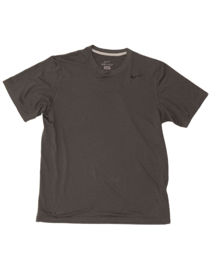Nike Herre Dri Fit T-Shirt Top Stor Grå Polyester
