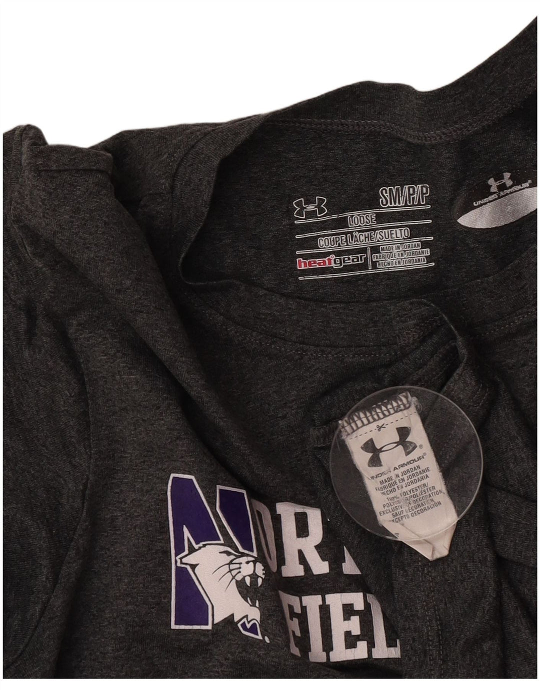 Under Armour Dame Grafisk T-Shirt Top UK 10 Lille Grå