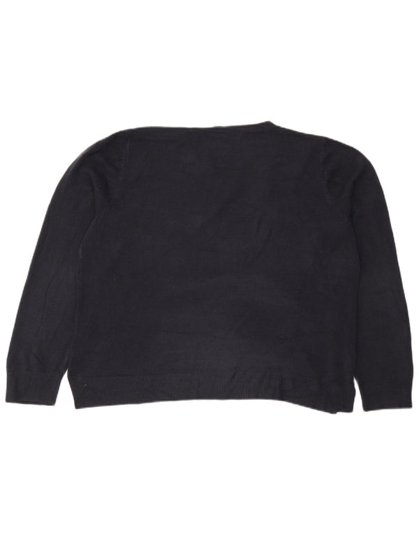 Marks & Spencer dametrøjetrøje med rund hals DK 20 2XL marineblå akryl