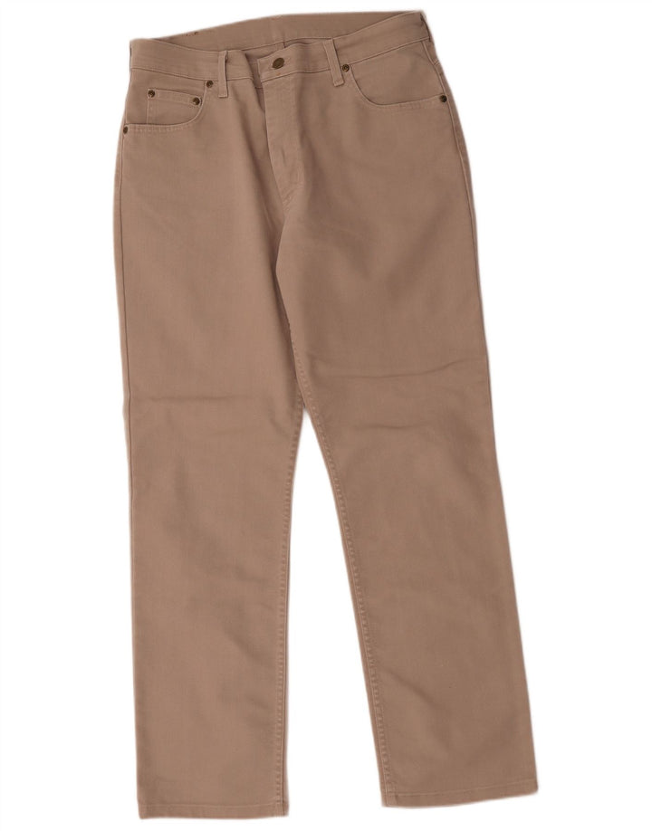 Wrangler Herre Regular Fit Straight Jeans W36 L32 Beige Bomuld