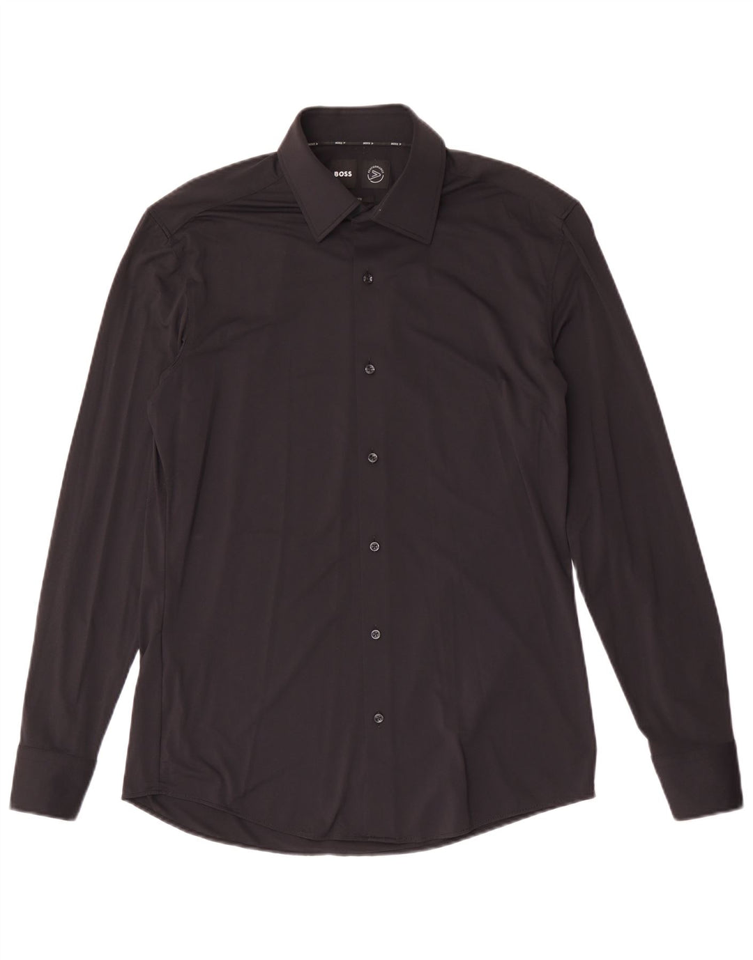 Hugo Boss Herre Slim Fit Skjorte Størrelse 40 Medium Sort Polyamid