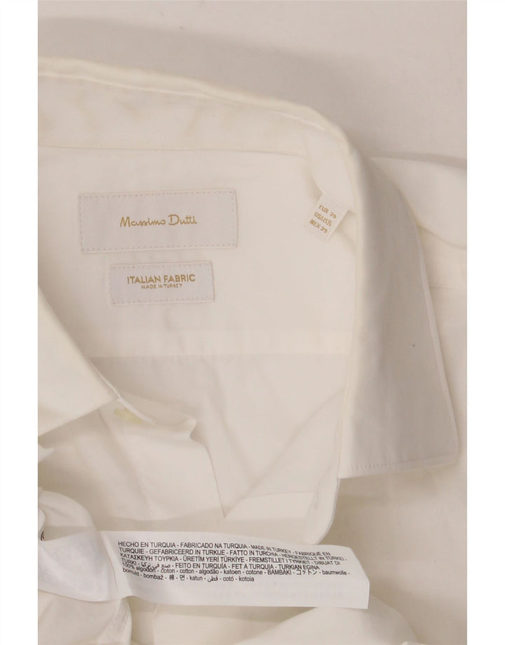 MASSIMO DUTTI Herreskjorte Str. 39 15 1/2 Medium Hvid Bomuld