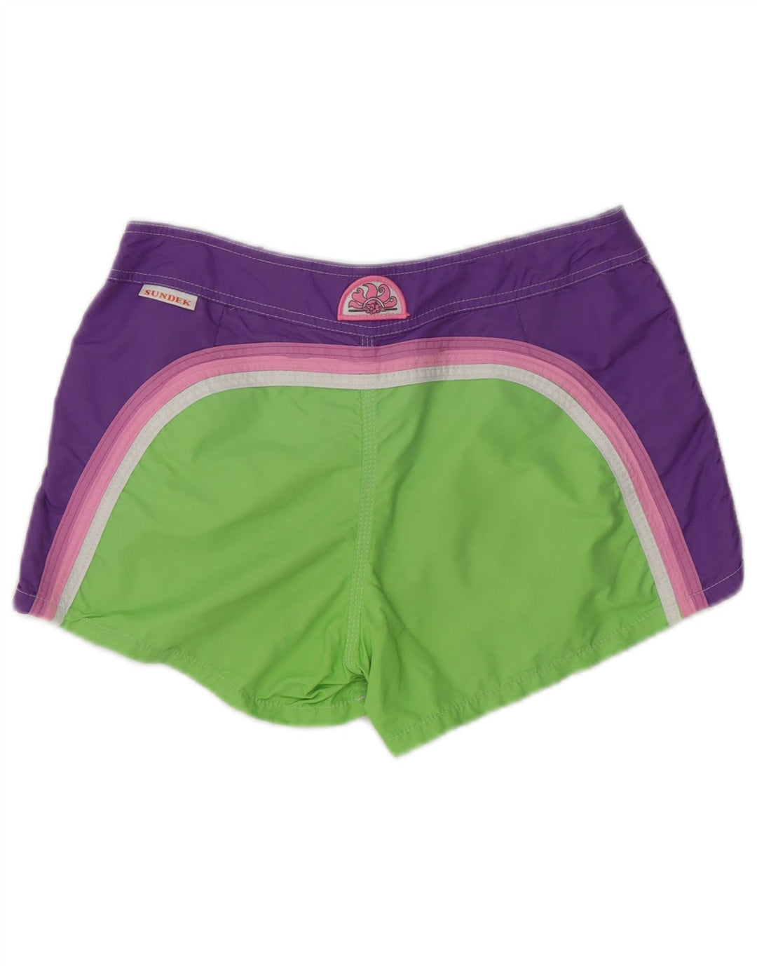 Sundek Svømmeshorts til kvinder UK 10 Small Green Colourblock Polyester