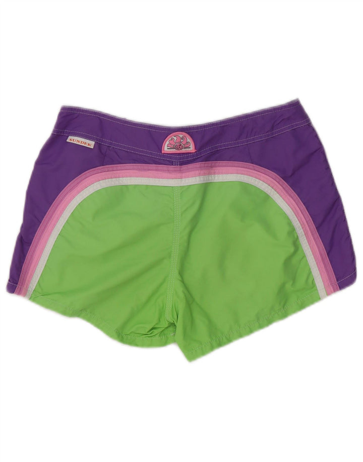 Sundek Svømmeshorts til kvinder UK 10 Small Green Colourblock Polyester