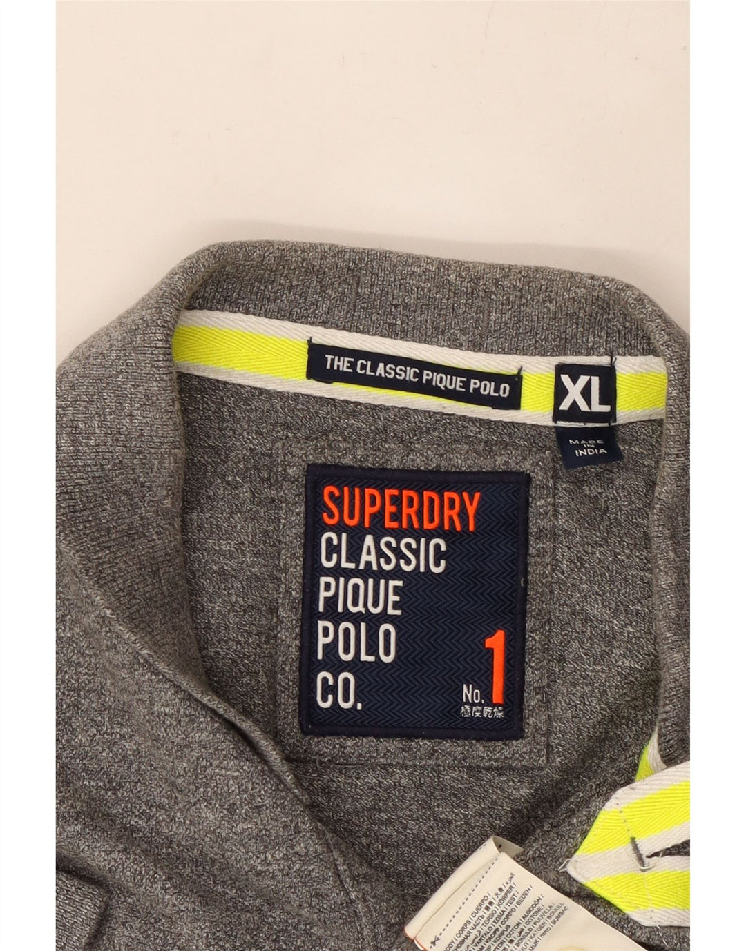 SUPERDRY Poloshirt til mænd XL Grå Bomuld