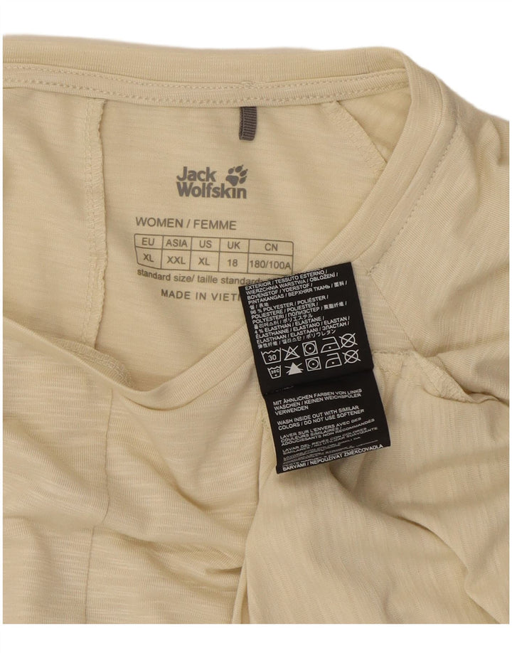 Jack Wolfskin Dame Top Langærmet UK 18 XL Beige Flecked Polyester