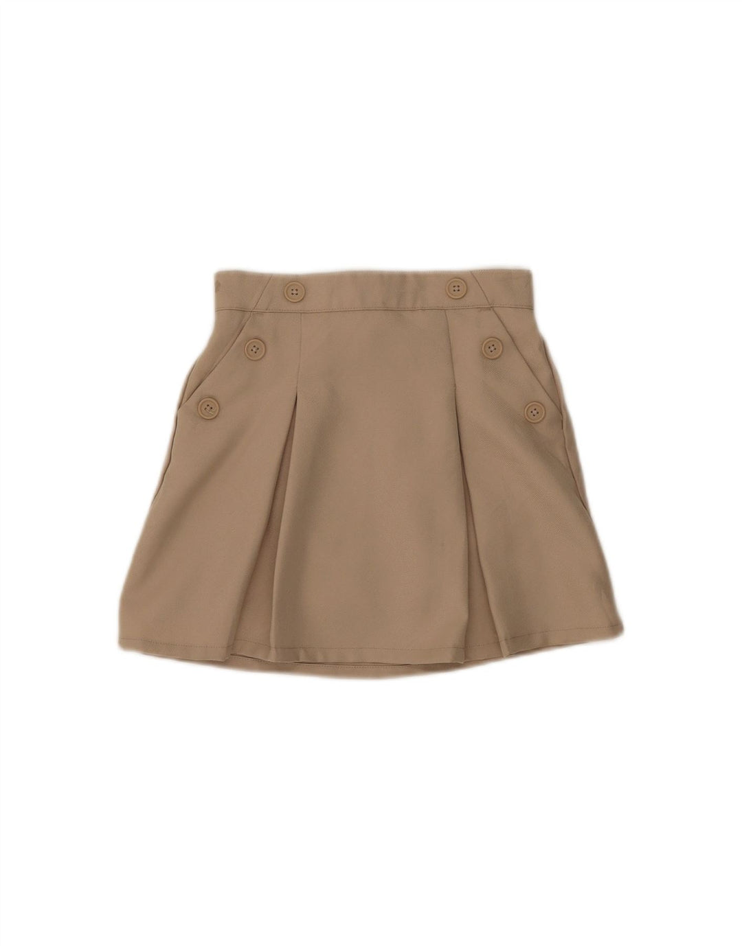 IZOD Girls Pleated Skirt 7-8 Years W24 Beige Polyester
