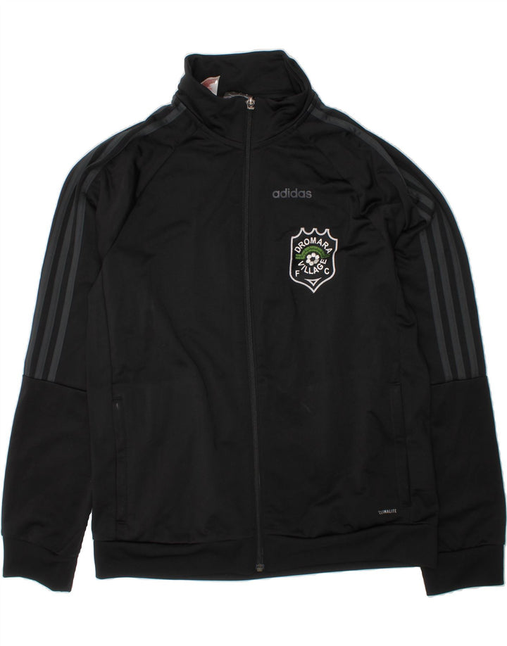 ADIDAS Boys Climalite Tracksuit Top Jacket 13-14 Years Black Polyester Vintage Adidas and Second-Hand Adidas from Messina Hembry 