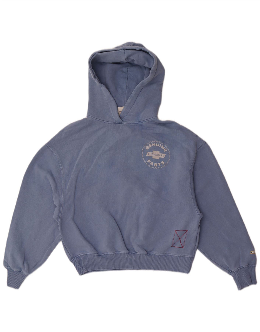 Pull & Bear Dame grafisk oversized hættetrøje Jumper UK 6 XS Blå bomuld
