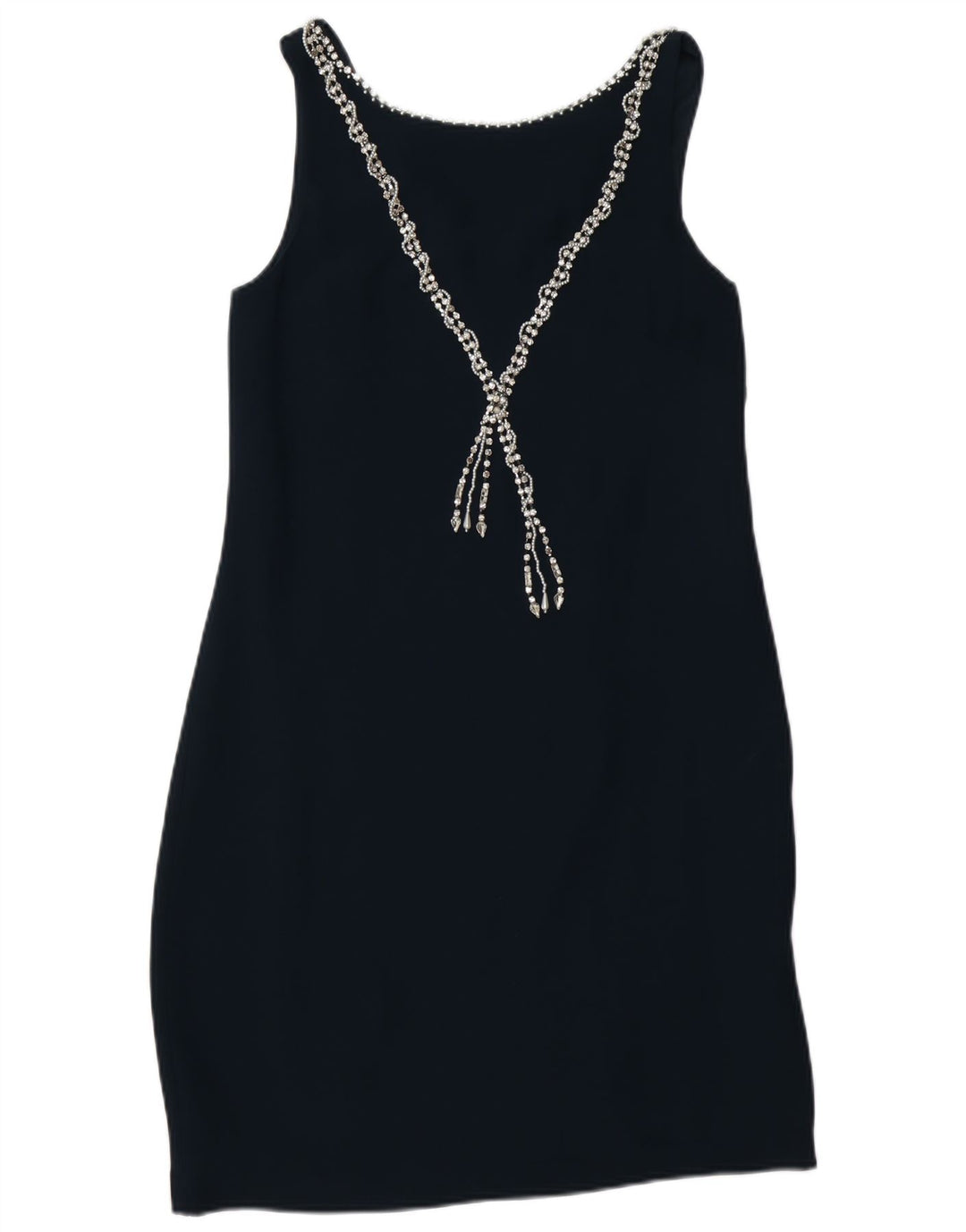 MONSOON Kvinders Ærmeløs Skede Kjole UK 10 Small Navy Blue Viscose