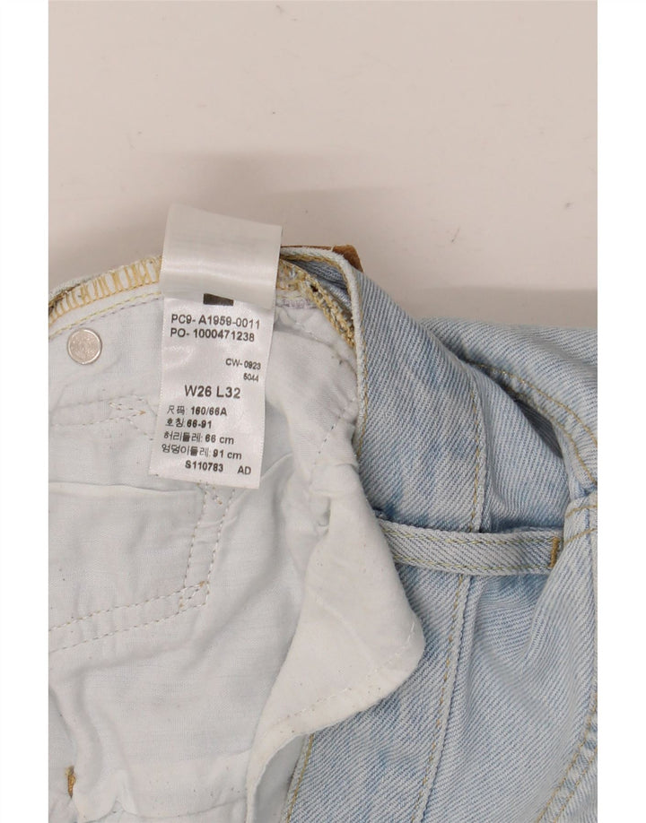 LEVI'S Dame 501 Straight Jeans W26 L32 Blå Bomuld