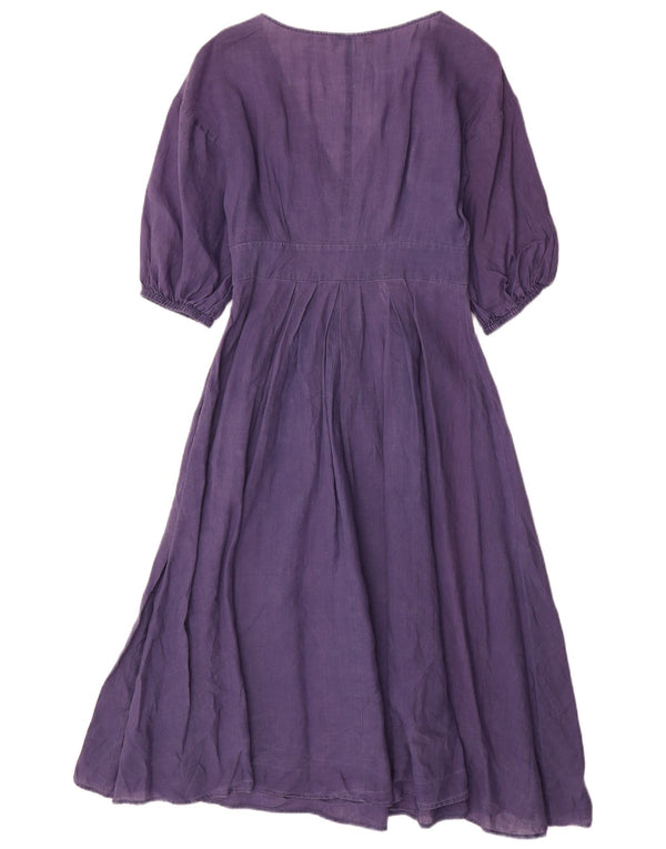 Max & Co. Dame 3/4 ærmet Maxikjole UK 6 XS Navy Blue Ramie