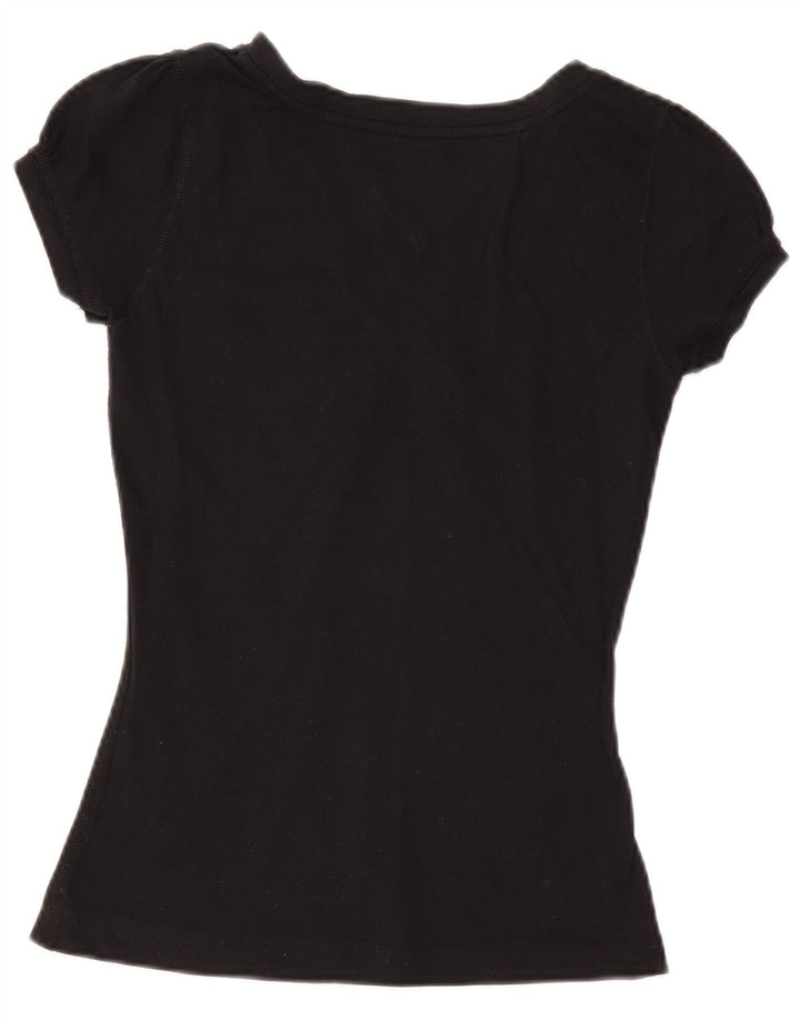 TOMMY HILFIGER Womens T-Shirt Top UK 10 Small Black Vintage Tommy Hilfiger and Second-Hand Tommy Hilfiger from Messina Hembry 