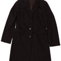 BENETTON Womens Overcoat UK 10 Small Black