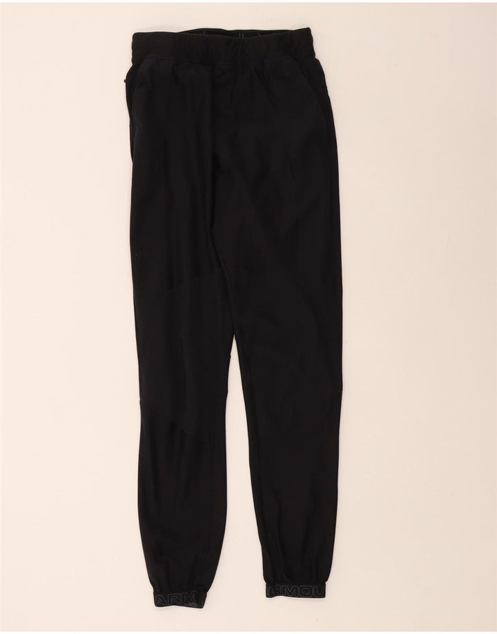 UNDER ARMOUR Mens Tracksuit Trousers Joggers Small  Black Elastane
