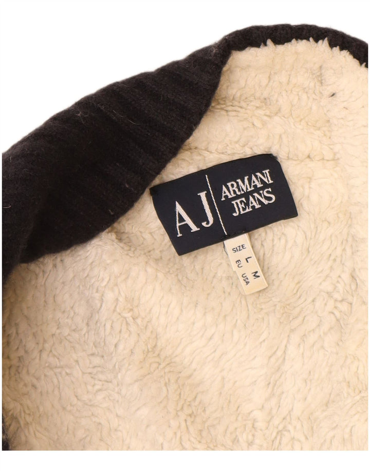 Armani Jeans Dame Cardigan Sweater UK 12 Medium Navy Blue Fair Isle