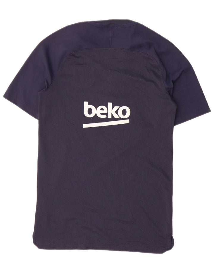 Nike Herre FCB Grafisk T-Shirt Top Lille Marineblå Colourblock Polyester