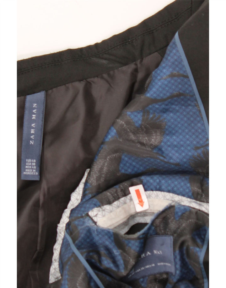ZARA Herre 2-knaps blazerjakke EU 48 Medium Sort