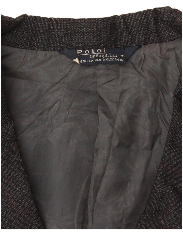 Polo Ralph Lauren Herre Double Breasted Blazer Jacket UK 40 Large Grey Check