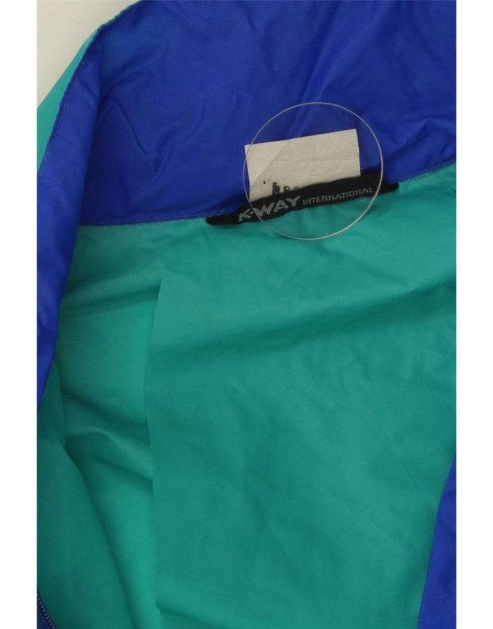 K-Way Regnjakke med hætte til mænd UK 38 Medium Green Colourblock Polyamid