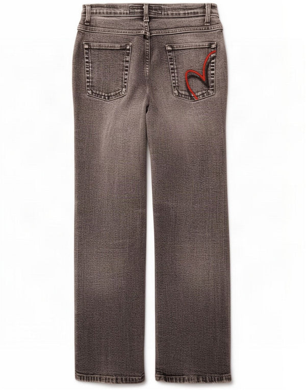 Marks & Spencer Womens Per Una Straight Jeans UK 12 Medium W30 L27 Grey