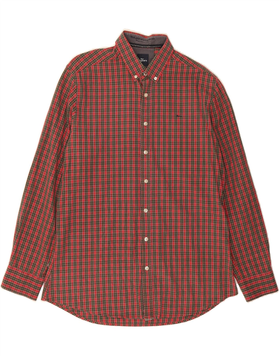 ENGBERS Mens Regular Fit Flannel Shirt Size 41/42 Large Red Check Cotton Vintage Engbers and Second-Hand Engbers from Messina Hembry 
