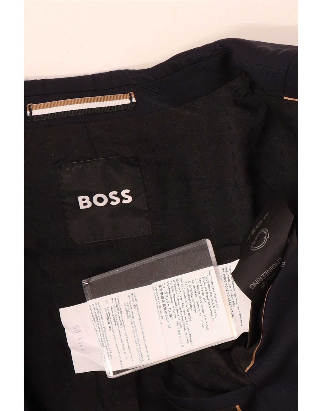 Hugo Boss Herre 2-knaps blazerjakke EU 50 Stor marineblå uld