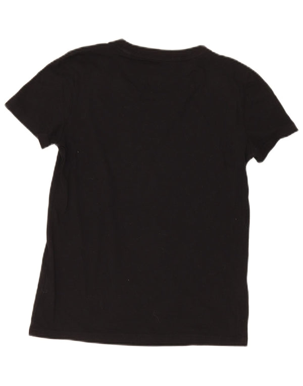 Adidas Dame Grafisk T-Shirt Top UK 8/10 Small Black Bomuld