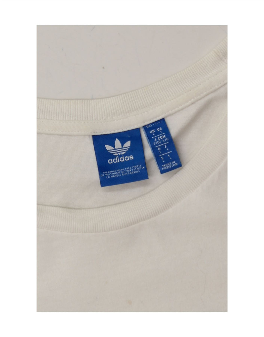 ADIDAS Mens Graphic T-Shirt Top Large White Cotton Vintage Adidas and Second-Hand Adidas from Messina Hembry 