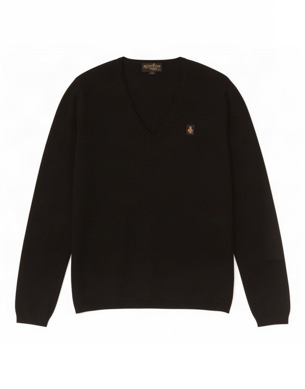 Refrigiwear Dame V-hals sweater UK 14 Medium Sort Polyamid