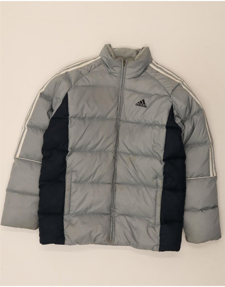 Adidas Herre Loose Fit polstret jakke UK 36 Small Grey Colourblock Polyester