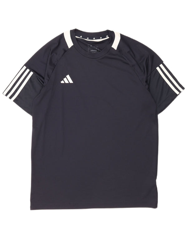 Adidas Herre Aeroready Regular Fit T-Shirt Top Medium Navy Blue Colourblock