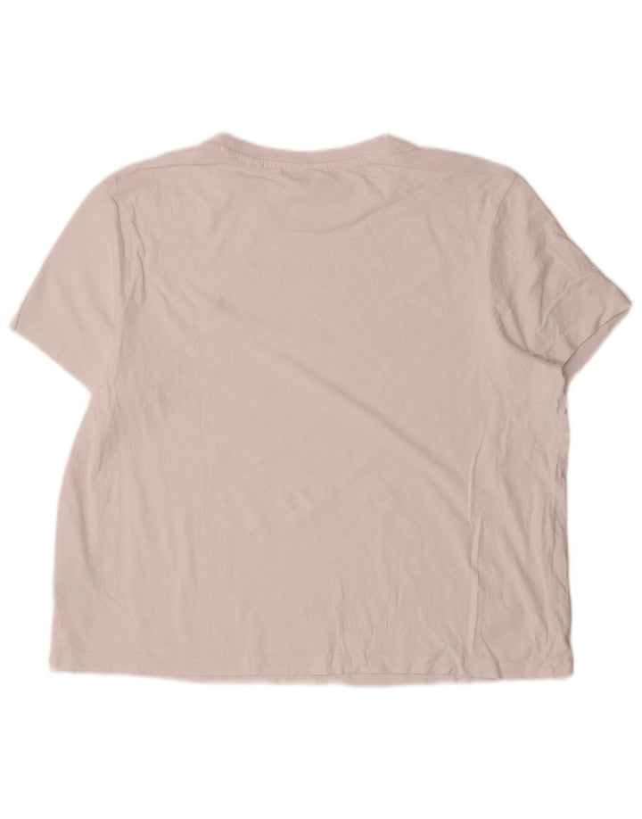 Jack Wills Dame T-Shirt Top UK 14 Stor Hvid Bomuld