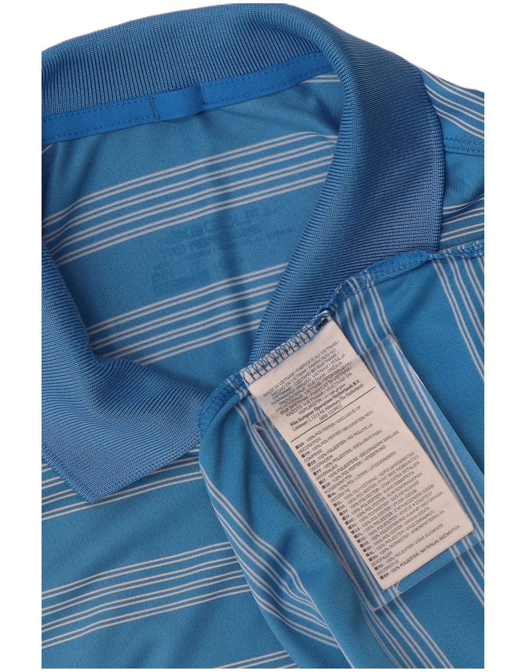 Nike herre poloshirt XL blå stribet polyester