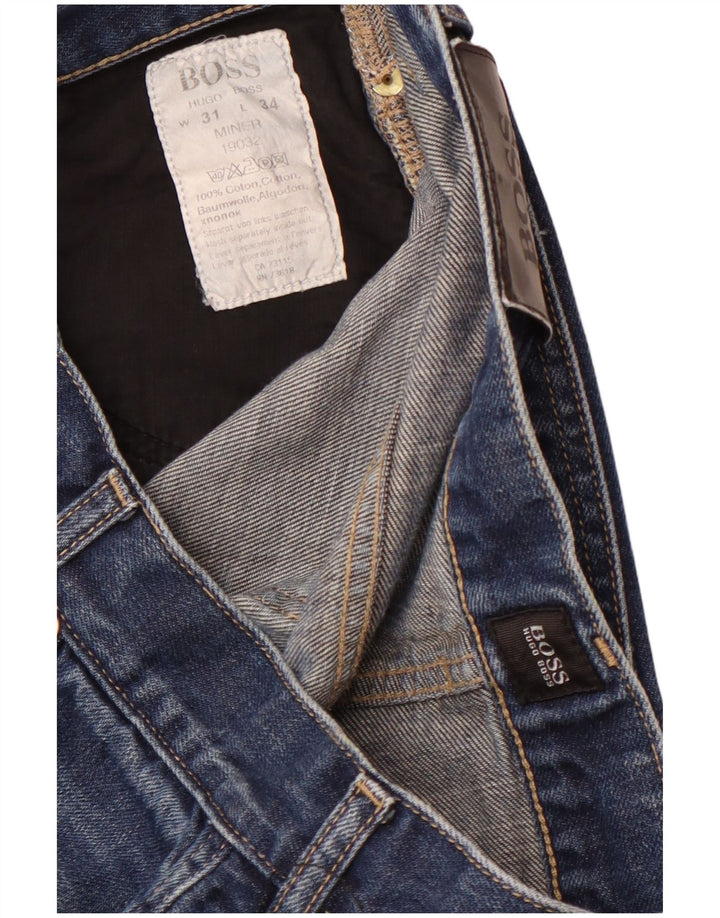 HUGO BOSS Straight jeans til mænd W31 L34 Marineblå bomuld