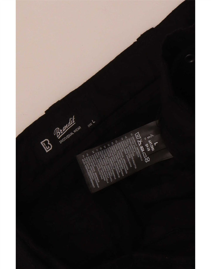Brandit Herre grafiske cargo shorts store W34 sort bomuld