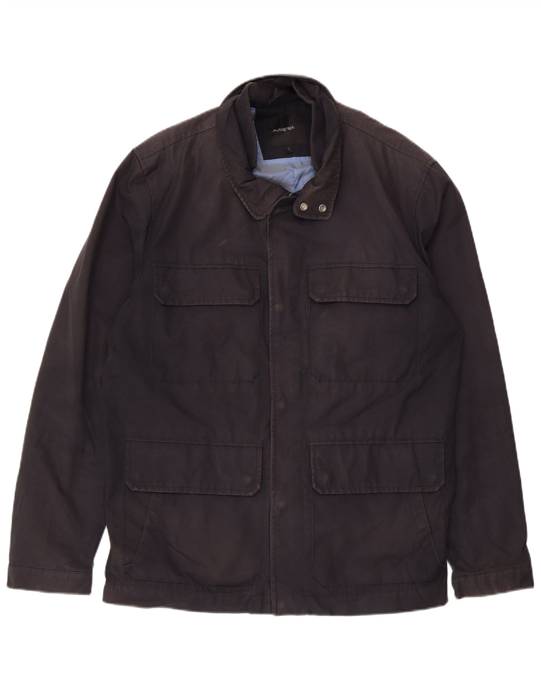 Marks & Spencer Herre Autograph Utility Jacket UK 40 Large Navy Blue Cotton