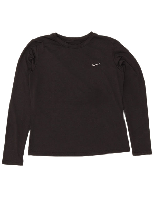 NIKE Dri Fit Top Langærmet US 8/10 Medium Sort Polyester