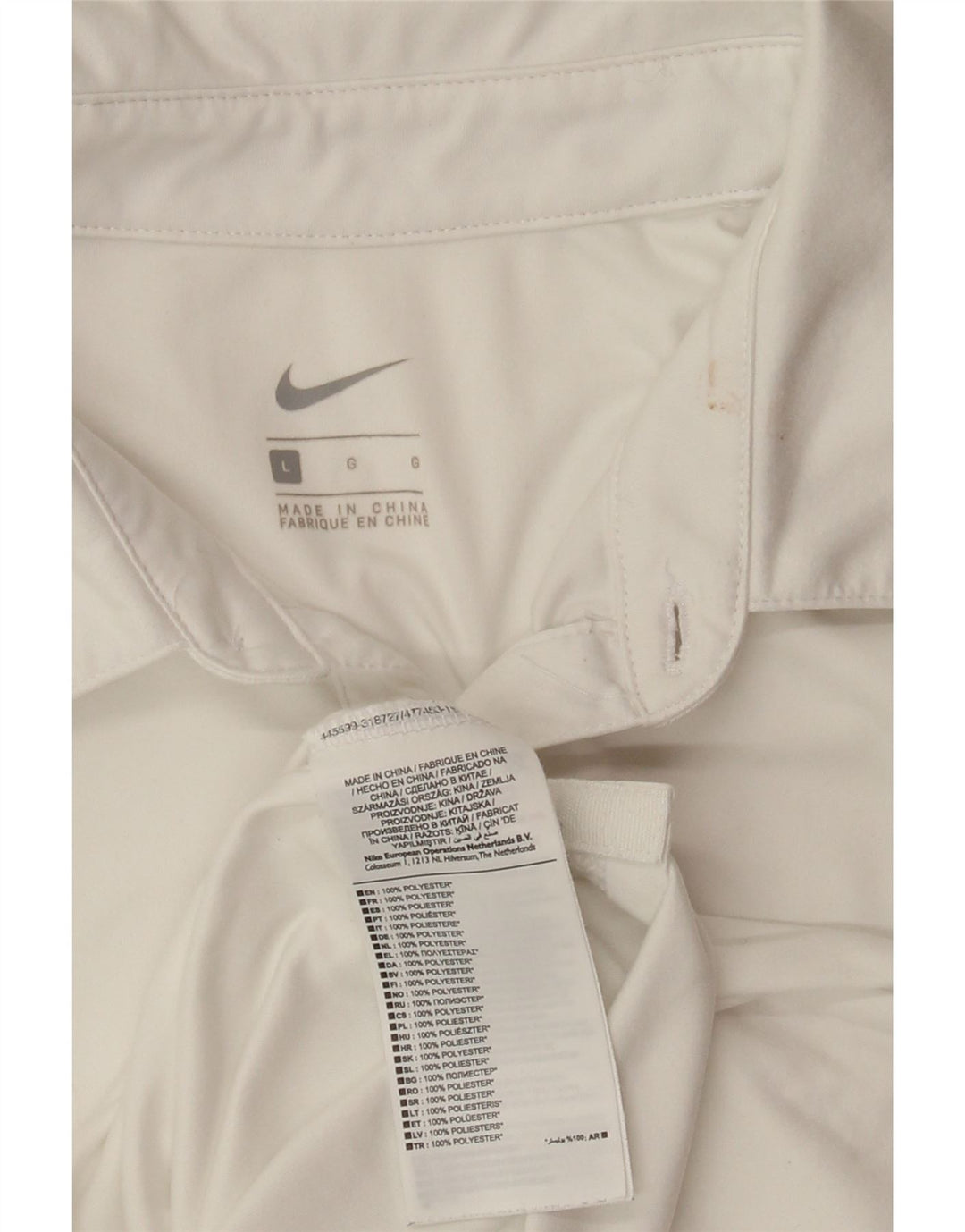 NIKE Poloskjorte til mænd, stor hvid polyester