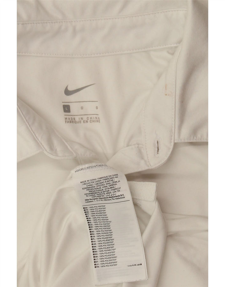 NIKE Poloskjorte til mænd, stor hvid polyester