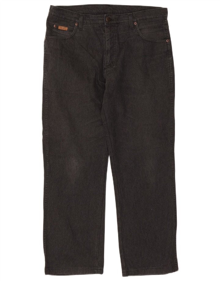 Wrangler Herre Texas Stretch Straight Jeans W36 L28 Sort Bomuld