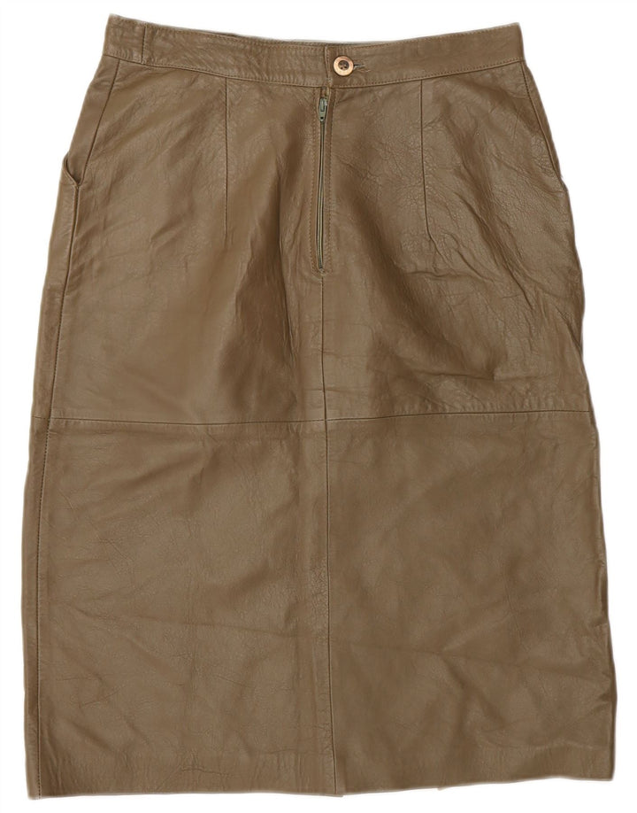 Vintage lædernederdel til kvinder IT 44 Medium W28 Khaki